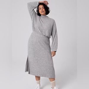 Anthropologie Cozy Turtleneck Knit Midi Dress, Size XL